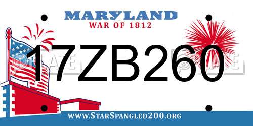 17ZB260 Maryland License Plate