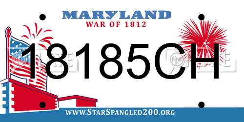 18185CH Maryland License Plate