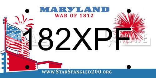 182XPF Maryland License Plate