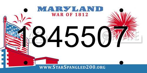 1845507 Maryland License Plate