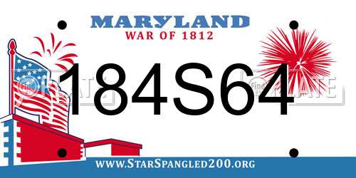 184S64 Maryland License Plate