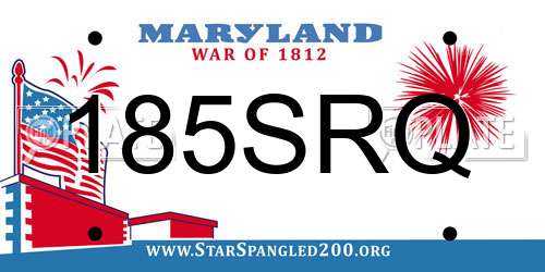 185SRQ Maryland License Plate