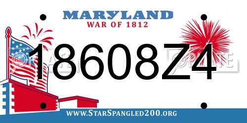 18608Z4 Maryland License Plate