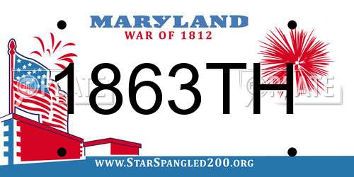 1863TH Maryland License Plate