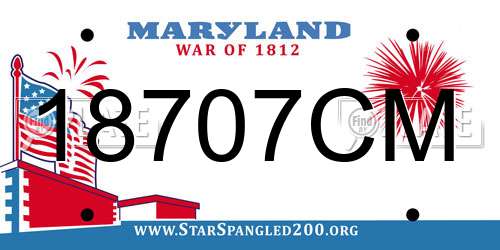 18707CM Maryland License Plate
