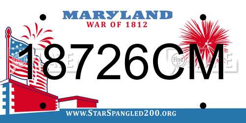 18726CM Maryland License Plate
