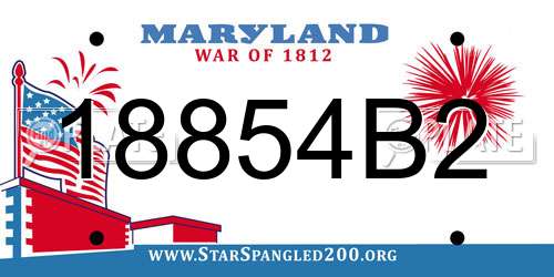 18854B2 Maryland License Plate