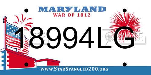 18994LG Maryland License Plate