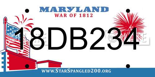 18DB234 Maryland License Plate