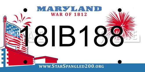 18IB188 Maryland License Plate