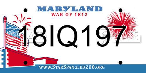 18IQ197 Maryland License Plate