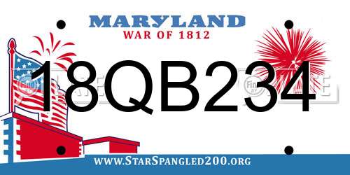 18QB234 Maryland License Plate