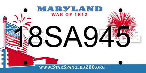 18SA945 Maryland License Plate