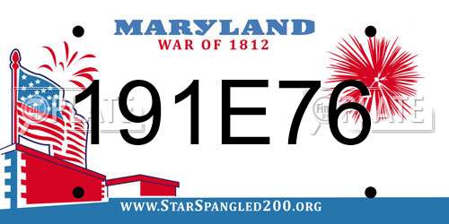 191E76 Maryland License Plate