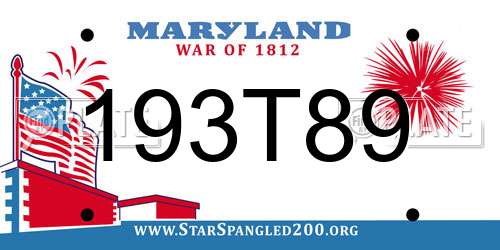 193T89 Maryland License Plate