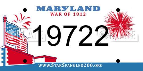 19722 Maryland License Plate