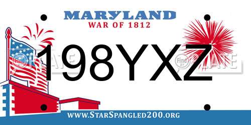 198YXZ Maryland License Plate