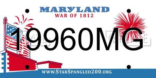 19960MG Maryland License Plate