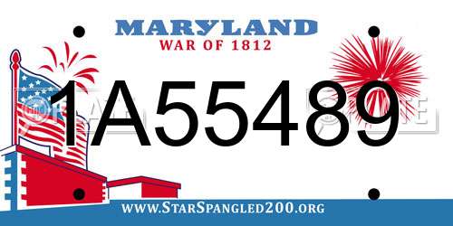 1A55489 Maryland License Plate