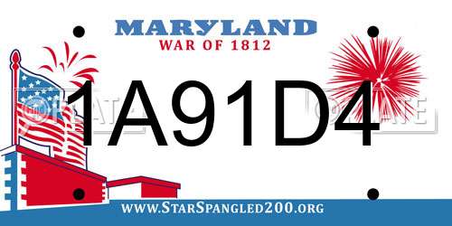 1A91D4 Maryland License Plate