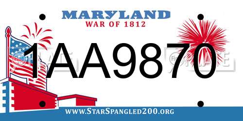 1AA9870 Maryland License Plate