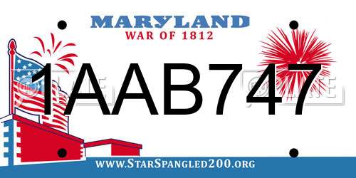 1AAB747 Maryland License Plate