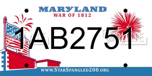 1AB2751 Maryland License Plate