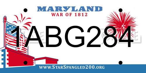 1ABG284 Maryland License Plate