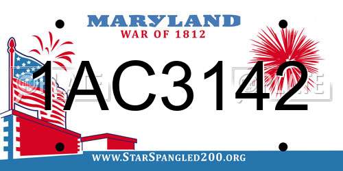 1AC3142 Maryland License Plate