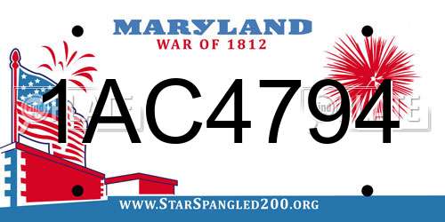 1AC4794 Maryland License Plate