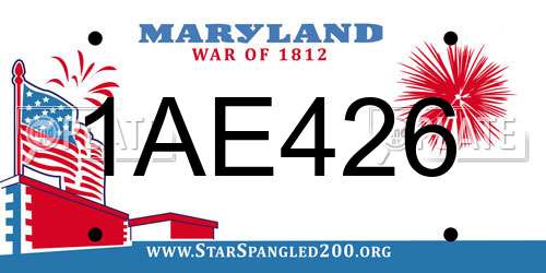 1AE426 Maryland License Plate