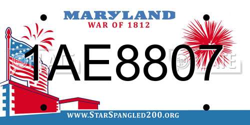 1AE8807 Maryland License Plate