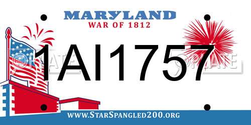 1AI1757 Maryland License Plate