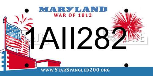 1AII282 Maryland License Plate