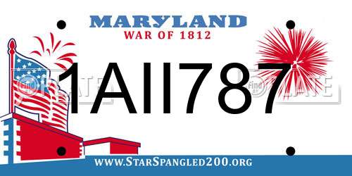 1AII787 Maryland License Plate