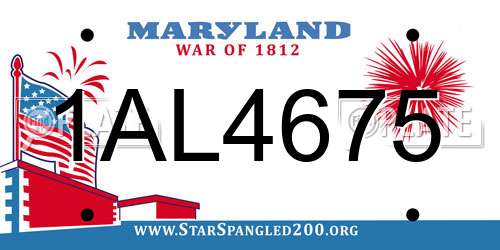 1AL4675 Maryland License Plate