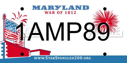 1AMP89 Maryland License Plate