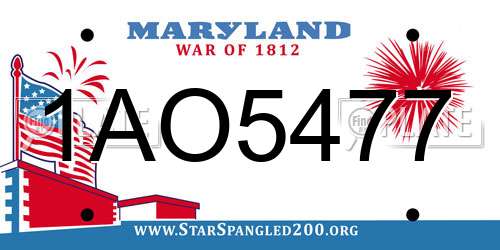 1AO5477 Maryland License Plate