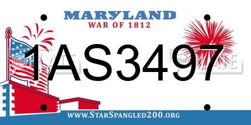 1AS3497 Maryland License Plate