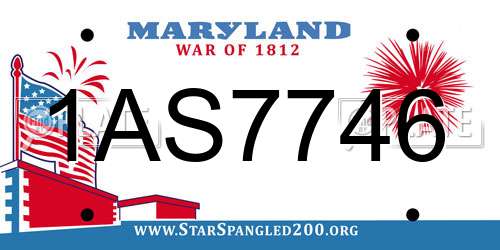 1AS7746 Maryland License Plate