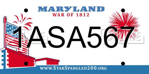 1ASA567 Maryland License Plate