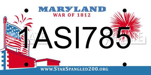1ASI785 Maryland License Plate