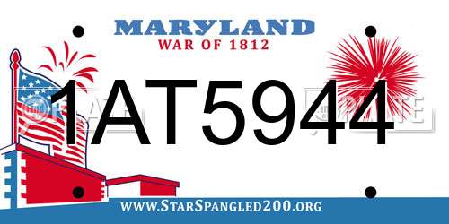 1AT5944 Maryland License Plate