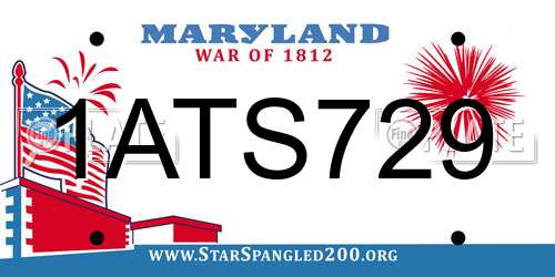 1ATS729 Maryland License Plate