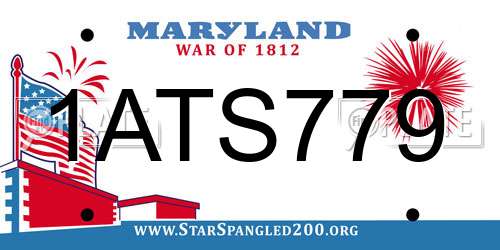 1ATS779 Maryland License Plate