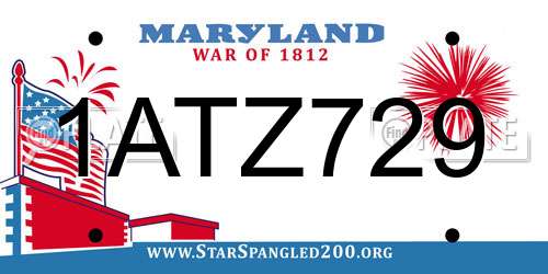 1ATZ729 Maryland License Plate