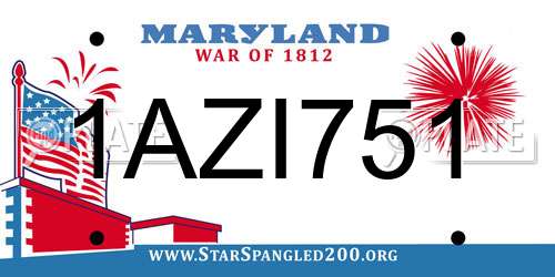 1AZI751 Maryland License Plate