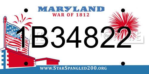 1B34822 Maryland License Plate
