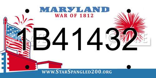 1B41432 Maryland License Plate