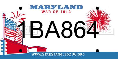 1BA864 Maryland License Plate